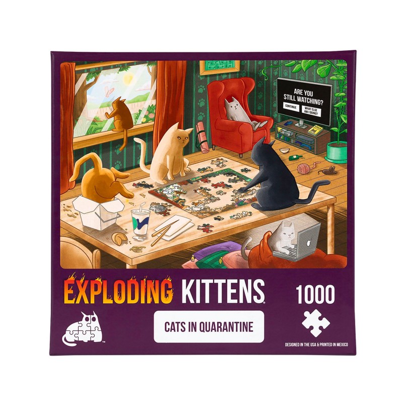 Puzzle Exploding Kittens Cats in Quarantine 1000 Piezas