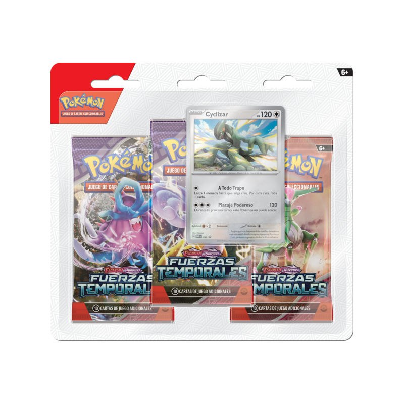 Pokemon TCG Scarlet & Violet - Temporal Forces - 3-Pack Blister Español Cyclizar