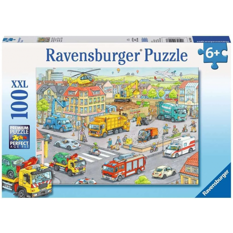 Puzzle Ravensburger - Vehículos en la ciudad 100 piezas XXL