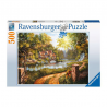 Puzzle Ravensburger - cabaña junto al rio