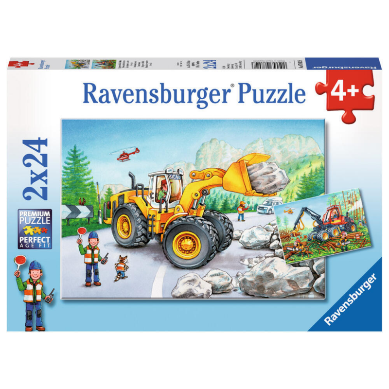 Puzzle Ravensburger - excavadora y tractor forestal