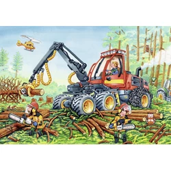 Puzzle Ravensburger - excavadora y tractor forestal
