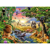 Puzzle Ravensburger - animales en el atardecer